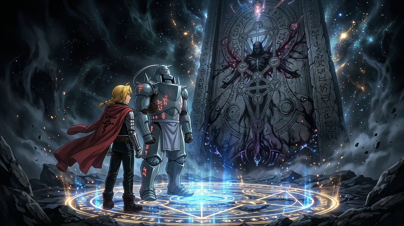 Edward and Alphonse Elric before the Gate of Truth